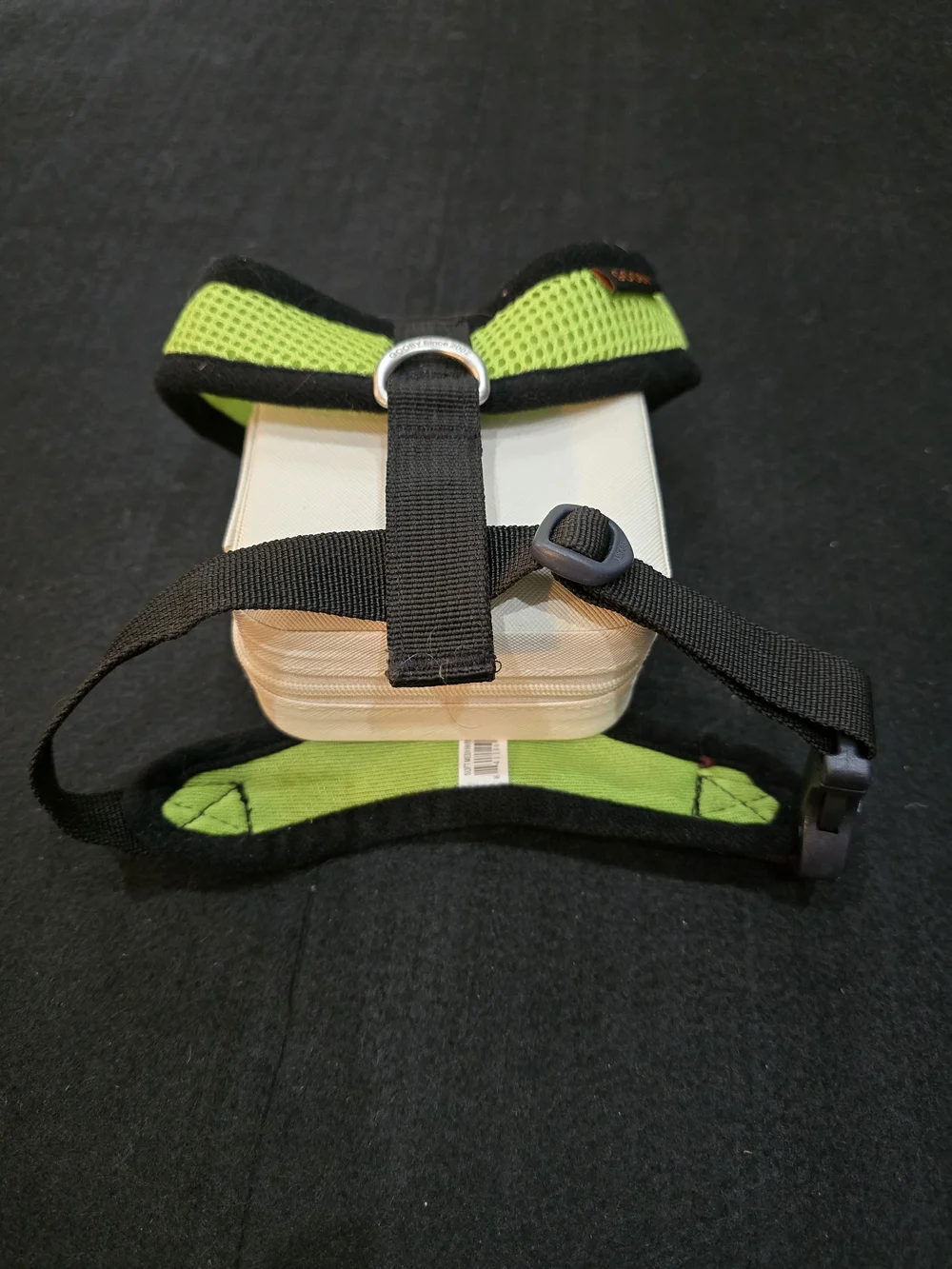 Neon Green Mesh No-Pull Dog Harness with Black Trim #685